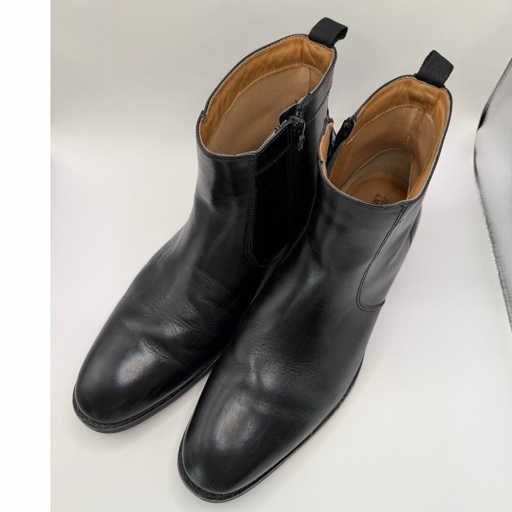Johnston & Murphy Men’s Black Leather Ankle Boots Side Zip Dress Size 13 - Picture 4 of 11